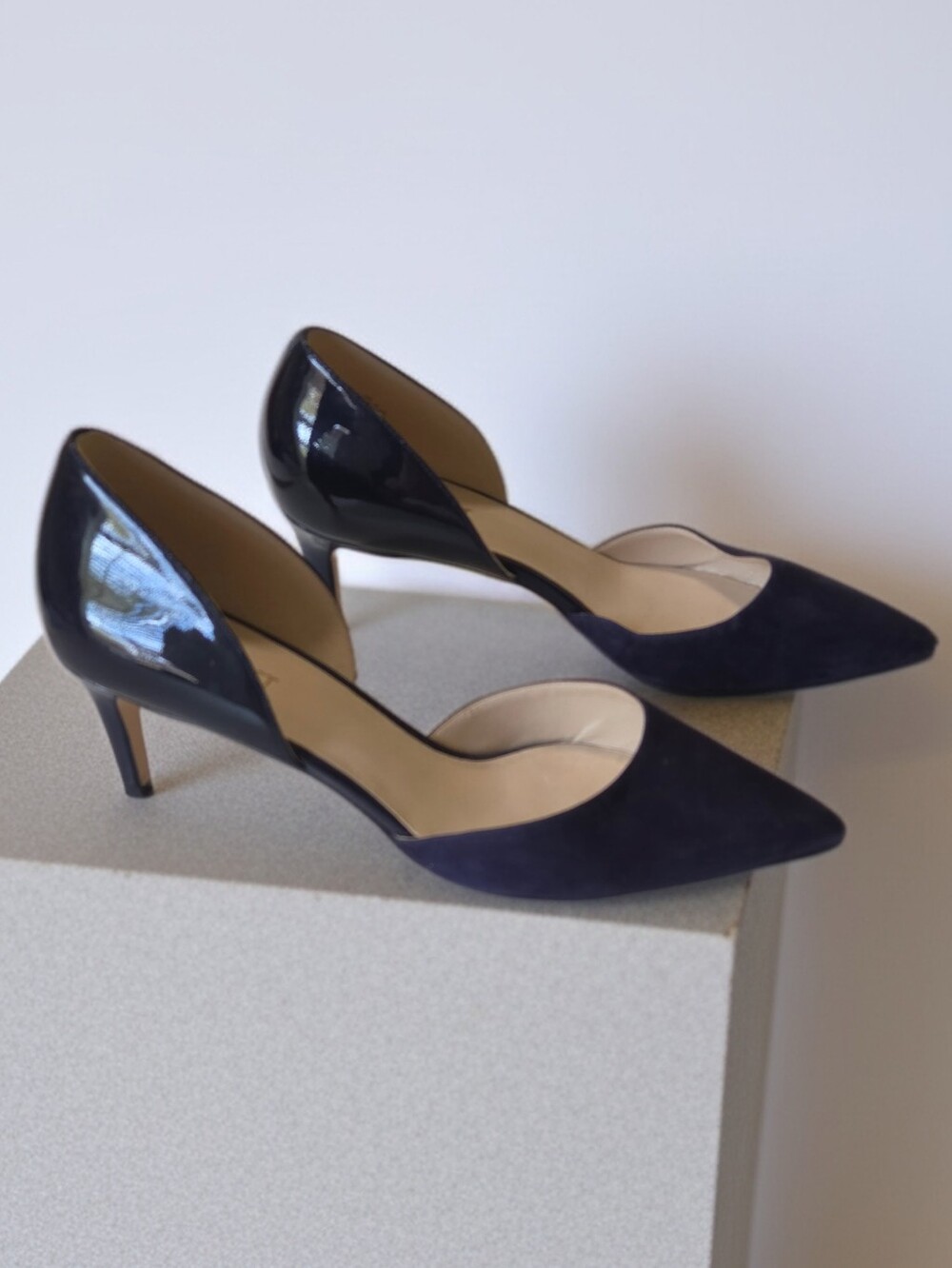 Nine West Solis Navy Blue Pointed Toe D'Orsay Pumps Size 9M